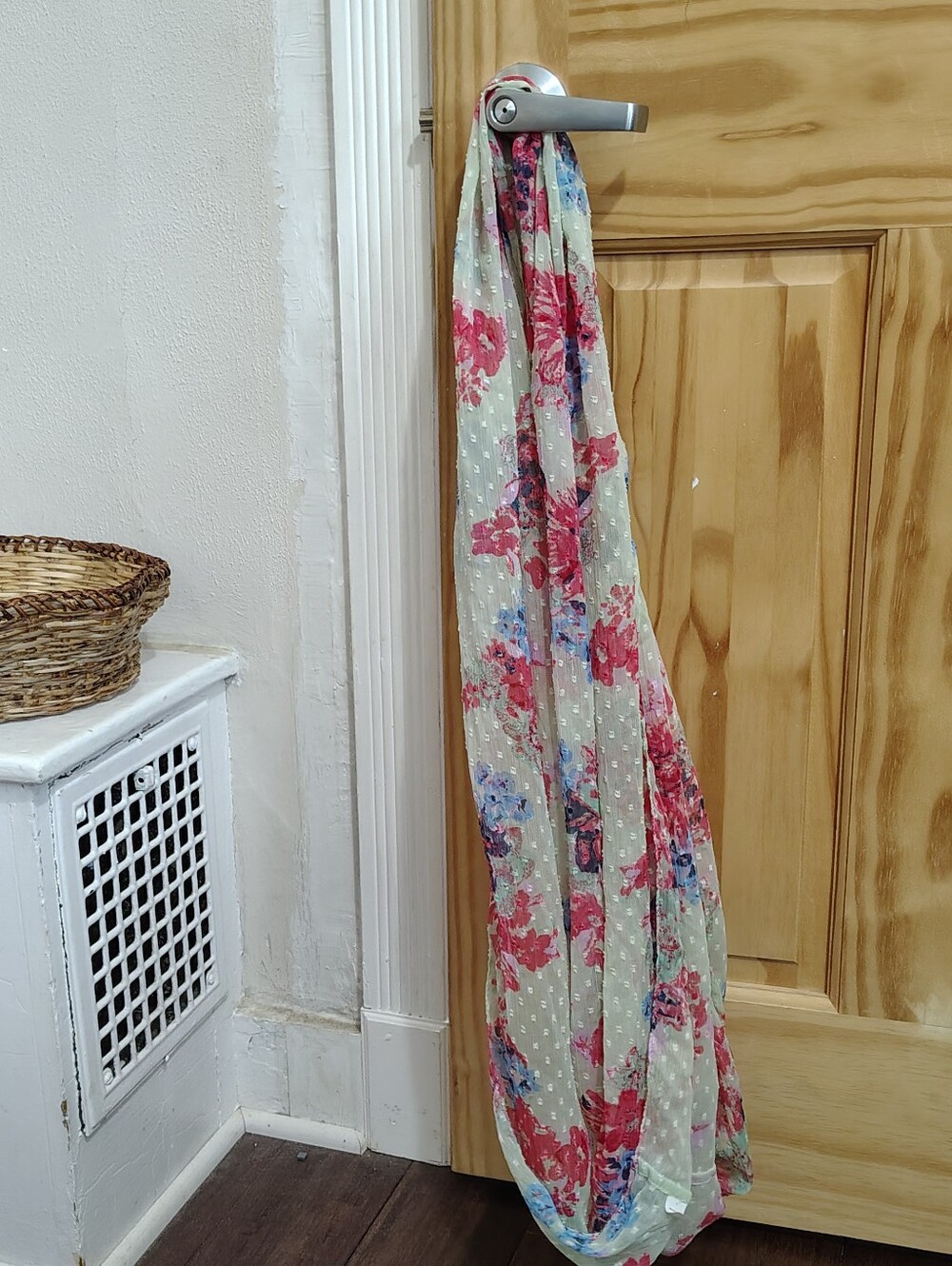 Floral Mint, Blue, Pink and Coral Lightweight Infinity Scarf